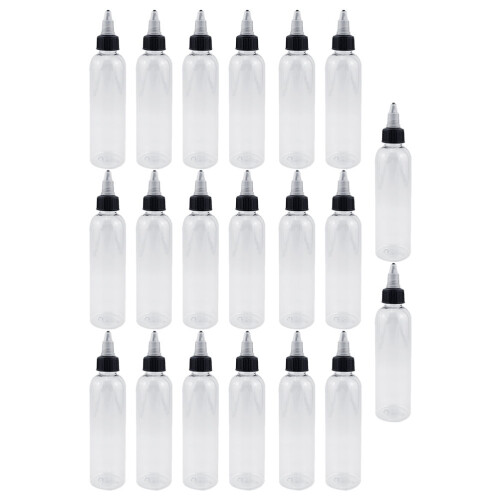 20 Unidades 120Ml Garrafa Plástica Transparente Para Tinta De