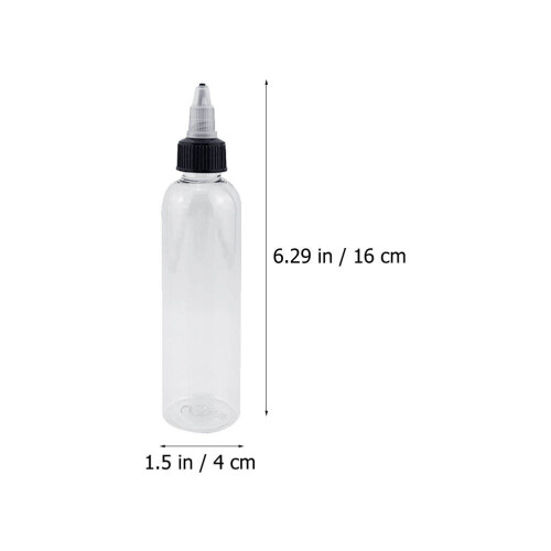 20 Unidades 120Ml Garrafa Plástica Transparente Para Tinta De 1