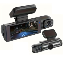 (as the picture, Front &Inside+ 32GB Card) 1080P Full HD Dual Dash Cam - Wide Angle Front and Inside Recording, 3.16" LCD Display, 170 View, Night Vision, 24H Parking Monitor, G-Sensor