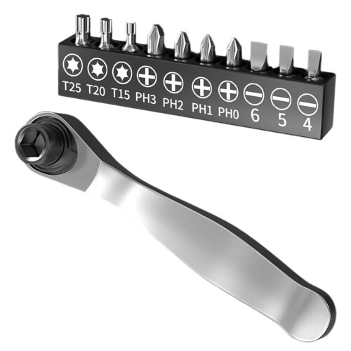 1/4 Drive Ratchet Socket Wrench 72 Tooth Quick Releases Nonslip
