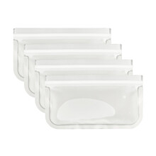 4 Unidades De Sacos Transparentes Foscos Com Zip