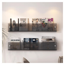 Wallmounted magazine holder, 2 pieces, grayorange, for brochures, mail (80cm gray)