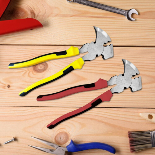 Ergonomic Fence Pliers High Leverage Nail-Yellow and black two 2