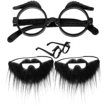 2 Sets Cosplay Schnurrbart Brille Set Für Prom Kostüm Requisiten