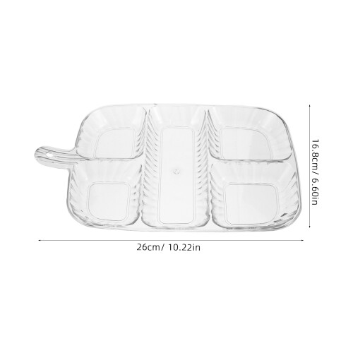 3Stk Kunststoff Geteilter Teller Transparent Für Snacks 1