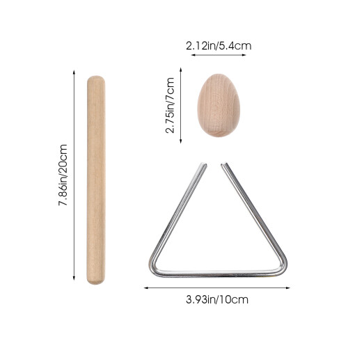 Conjunto De Triângulo De Aço Para Percussão Com Baqueta 1