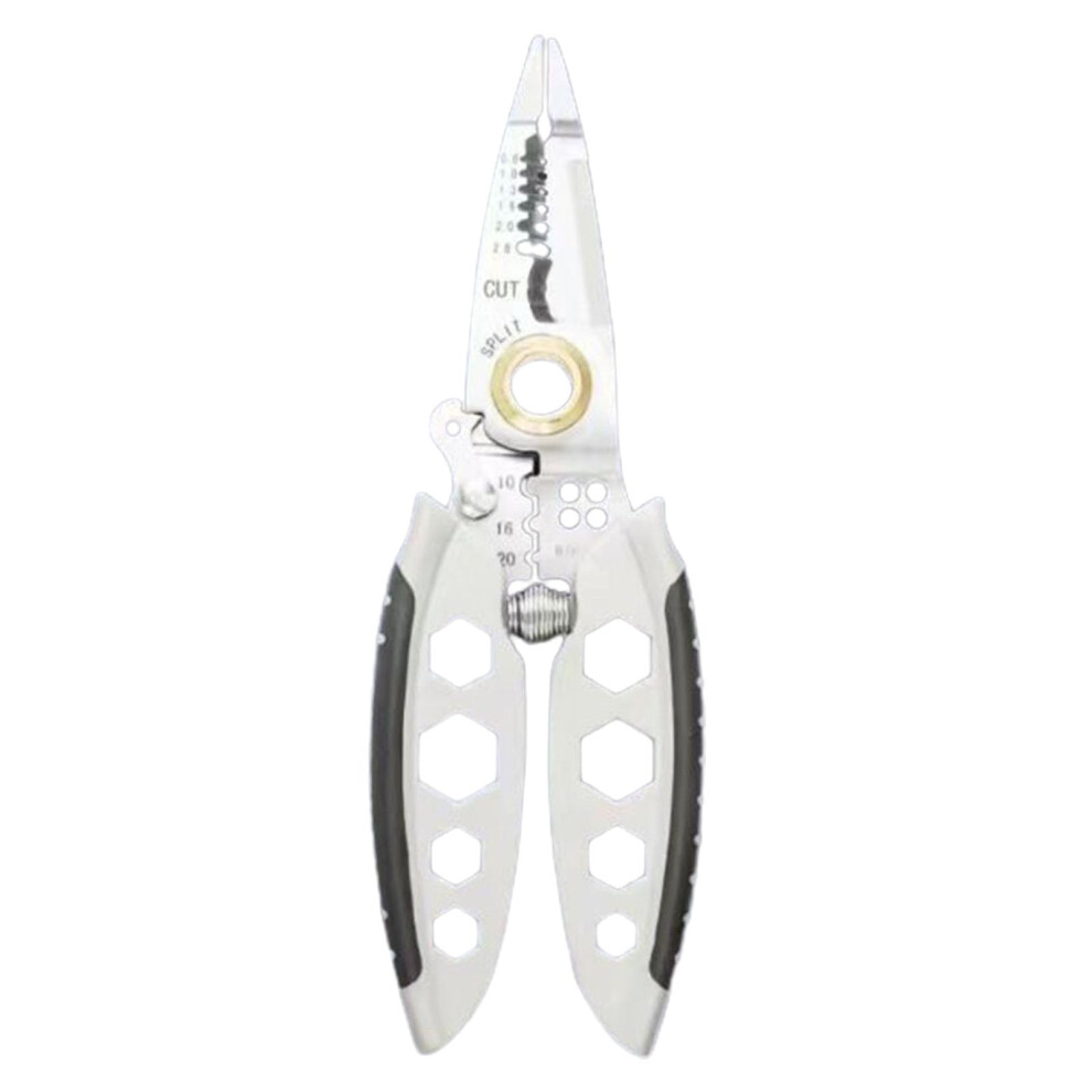 Wire Stripper 3 In 1 Stripper Cutter Crimping For 0.8, 1.0, 1.3, 1.6, 2.0, 2.6 Mm Wires Silver 9339159661642
