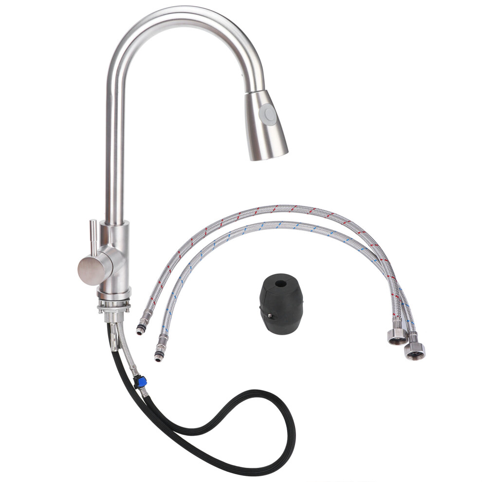 Single Handle Kitchen Faucet With Extendable Sprayer Adjustable Hot Cold Water Control 360 Swivel Spout Pre Installed Hose Easy Maintenance Corrosion 9061222334992