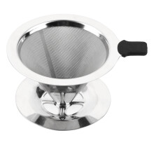Papierloos, herbruikbaar koffiefilter, milieuvriendelijk en duurzaam, roestvrijstalen kegelvormig druppelfilter, fijnmazig koffiefilter.