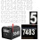 5 Deurplaat Nummer Stickers Foam Wit 10