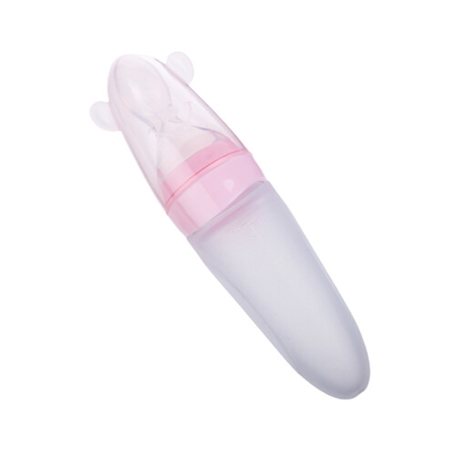 One-Hand Babyvoeding Squeezen Voeder Roze 1-Pack
