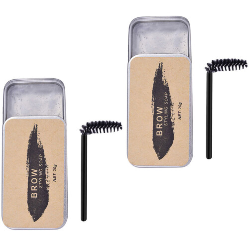 2 Sets Wenkbraamzeep Met Borstels En Stylingpomade