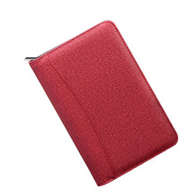 Zipper Notebook Rouge A6 PU Cuir Agenda Voyage Calculatrice