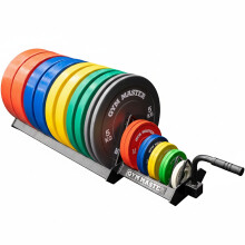 GYM MASTER Coloured Bumper Plates Set & Coloured Change Plates & Storage Trolley Home Gym