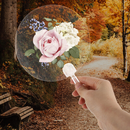 8St Handgemaakte Transparante Diy Waaier Handbeschilderd 1