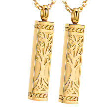 Gedenkschmuck, Asche-Anhänger, Baum-Andenken-Halskette,-Gold