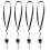 4Pcs Multi-Function Black Lanyard for Id Cards Work School Office Use 1