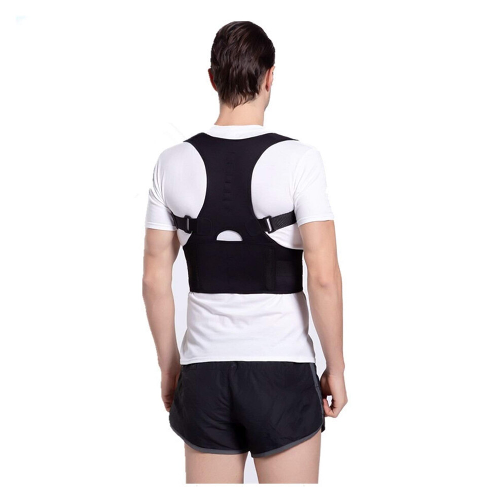 Black Posture Corrector Adjustable Magnetic Back Brace Corset Lumbar Support Straight Corrector For Men Women Xlarge