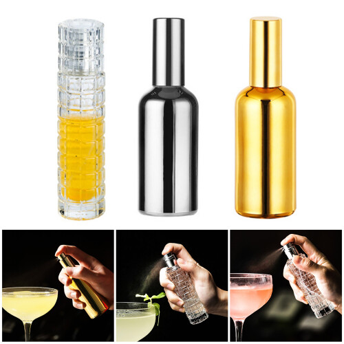 2Pcs 30ml Portable Cocktail Spritzer Glass Bottle For-Silver 2