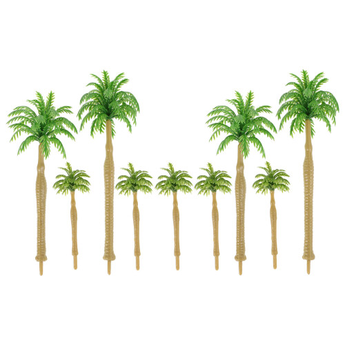 9Pcs Mini Plastic Palm Trees For Model Train Landscape Scenery