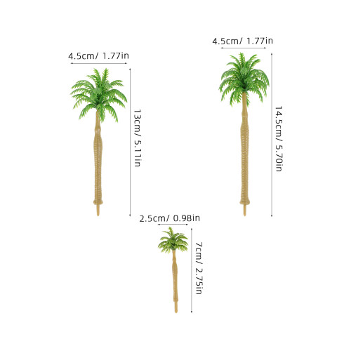 9Pcs Mini Plastic Palm Trees For Model Train Landscape Scenery 1