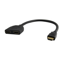 1 Out Male To Female A/V Splitter Cable Adapter Converter Black