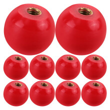 10Pcs Red Round Plastic Crank Handles with Copper Core for Replacement