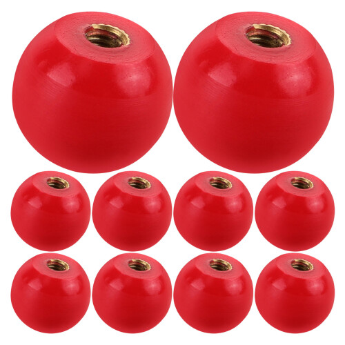 10Pcs Red Round Plastic Crank Handles with Copper Core for Replacement