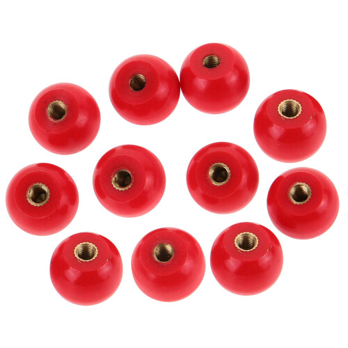 10Pcs Red Round Plastic Crank Handles with Copper Core for Replacement 1