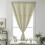 1Pc Beige Blackout Curtain Punch Free Silver Star Decor Window Drape 7
