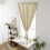 1Pc Beige Blackout Curtain Punch Free Silver Star Decor Window Drape 4