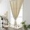 1Pc Beige Blackout Curtain Punch Free Silver Star Decor Window Drape 5