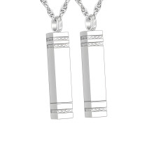 2er-Pack Halskette mit quadratischem-Silber