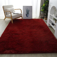 Rugs Living Room Large Burgundy 60x110 cm Washable AntiSlip Modern Shaggy Area Rug NonShedding Thick Pile