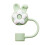 Decorative Silicone Straw Stoppers Lovely Silicone-green donut 1