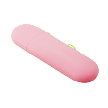 Escova De Dentes Portátil Com Estojo Para Pasta, PP (Rosa)