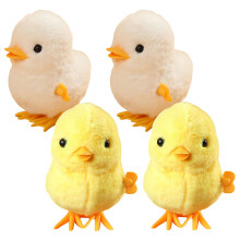 4Pcs Wind Up Chickens Plush Jumping Toys For Party