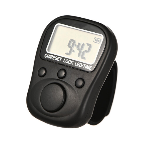 Rechargeable 6 Digit LCD Manual Counter With 7 Channel-Black