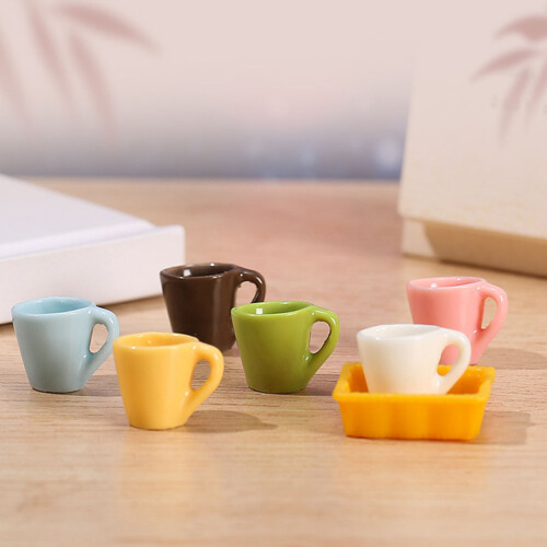 Conjunto De Xícaras Miniatura Decorativas Para Casa De Bonecas 2