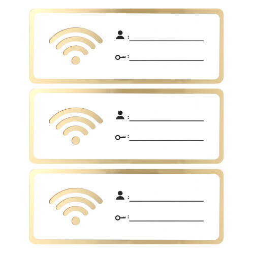 3Pcs Wifi Sign Table Acrylic Password Accessory 8X20Cm 2