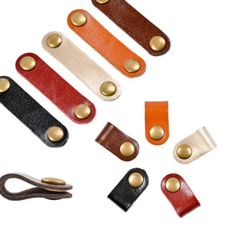10Stück Datenkabel Halter Ledergürtel Organizer Kabelclip 2