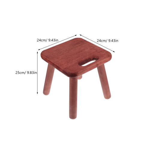 Rubberwood Step Stool Dark Brown For Home Versatile Use 1