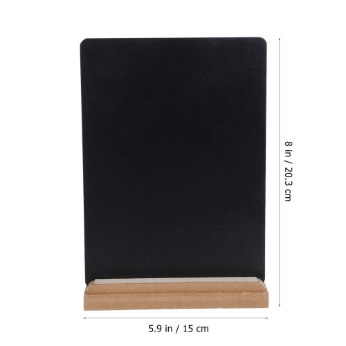 2 Unidades Mini Quadro Negro com Base de Madeira Face 1