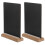 2 Unidades Mini Quadro Negro com Base de Madeira Face 9