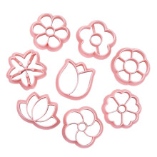 8pcs Elegant Flower Shaped Cookie Cutters Biscuits Embosser