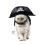 de pirata com capuz e chapéu para cão e , preto 8