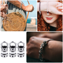 100 unid. fecho liga para pulseira diy, couro, colar, prateado