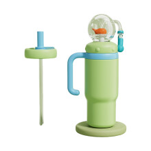 Stainless Steel 710ml Tumblers with Handle Elegant Whale-Green