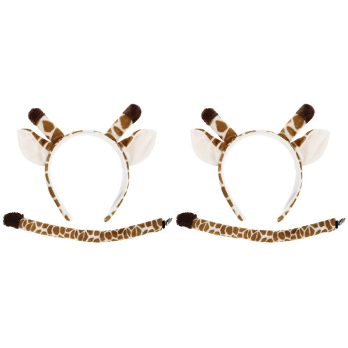 2Set Accessorio Costume Giraffa Cerchietto Orecchie E Per 1