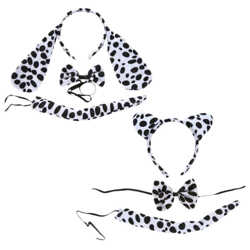 2Sets Dierenhaar Accessoires, Wit Dalmatiër Hoofddeksel Feesten